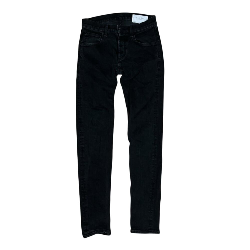 Rag & Bone Extra Slim Jeans Mens 30” x33 Black Fit 1 Stretch Button Fly USA Made